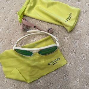 COCOSAND Baby Sunglasses White Mirrored Lenses Adjustable Strap UV Protections